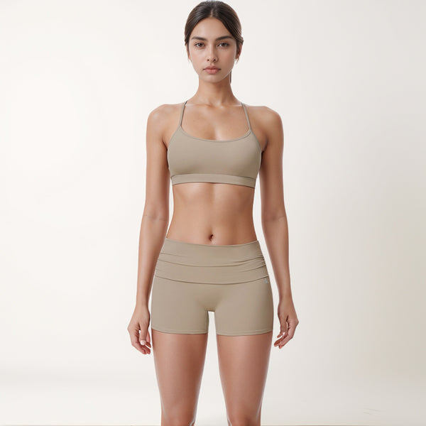 Anna Kaci Anna-Kaci Women's Strappy Active Sports Bra With Scoop Neckline Thin Back Straps And Stretch Compression Fabric For Light Support