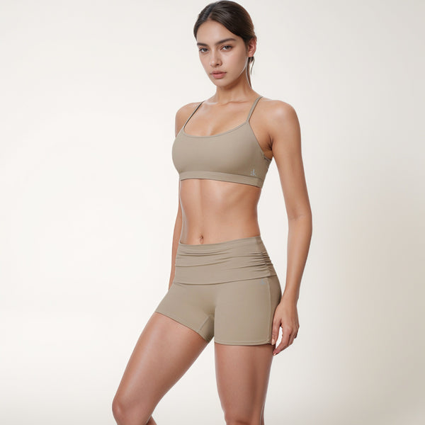 Anna Kaci Anna-Kaci Women's Strappy Active Sports Bra With Scoop Neckline Thin Back Straps And Stretch Compression Fabric For Light Support