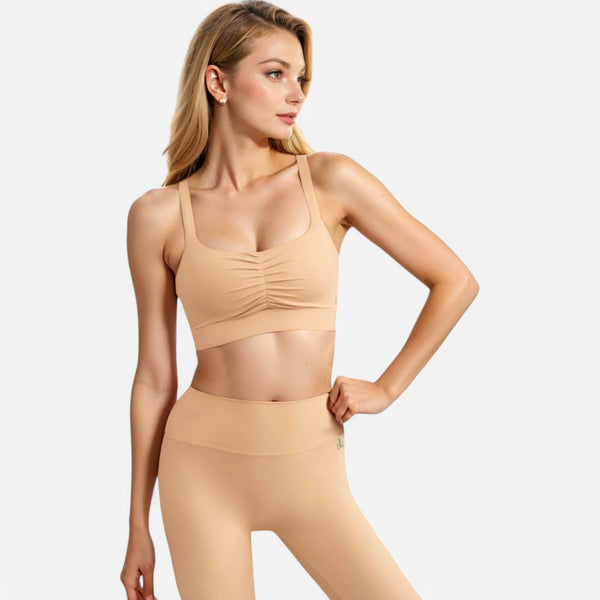 Anna Kaci Anna-Kaci Women's Strappy Back Sports Bra With Crisscross Design