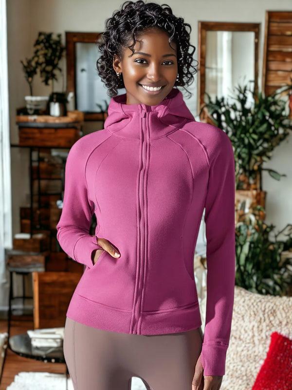 Anna Kaci Yoga Fitness Warm Hooded Sports Jacket