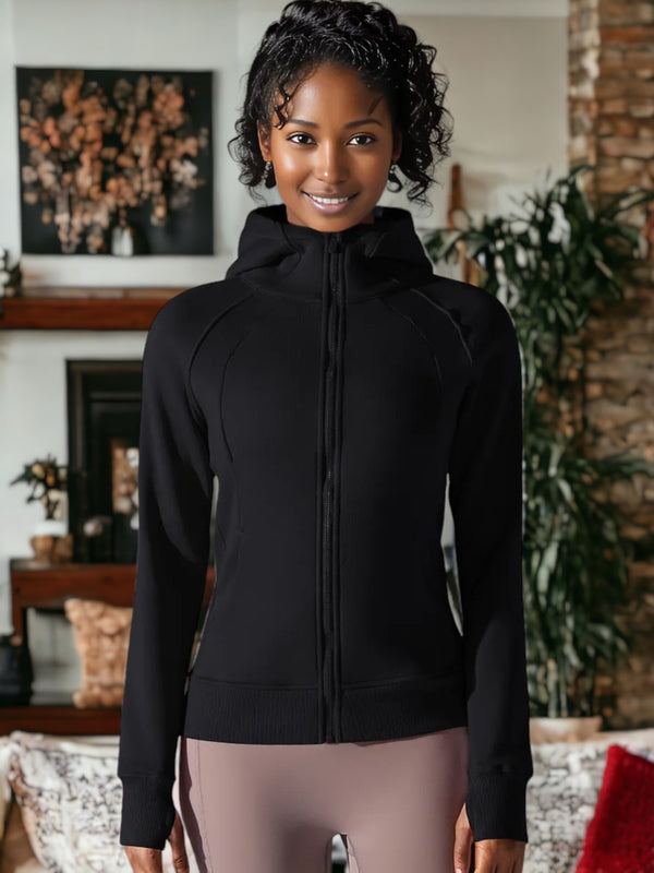 Anna Kaci Yoga Fitness Warm Hooded Sports Jacket