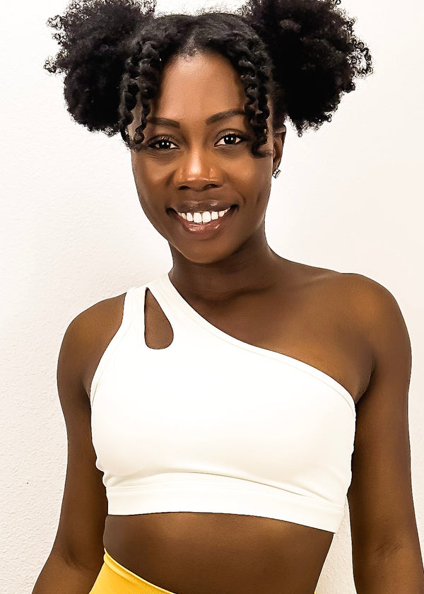 anna kaci Asymmetrical Single Shoulder Straps Sports Bra