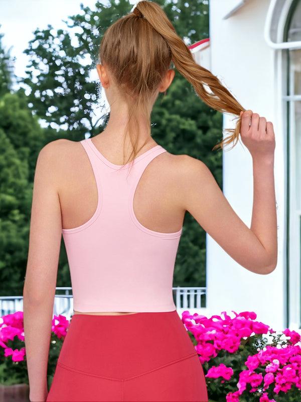 Anna Kaci Breathable Slim Fit Chest Padded Yoga Fitness Top