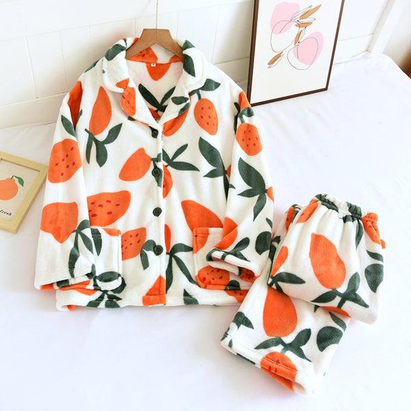 Anna Kaci Contrast Fruit Pattern Pajama Coordinates