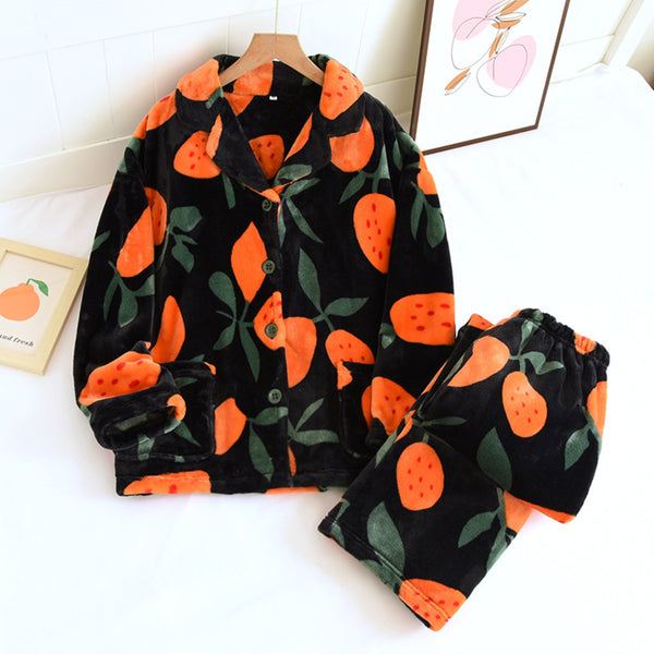 anna kaci Contrast Fruit Pattern Pajama Coordinates