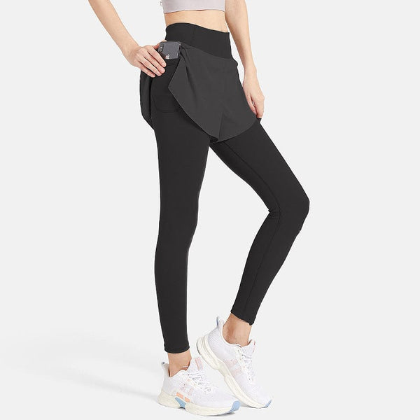 anna kaci Faux Two-Piece Legging with Active Shorts
