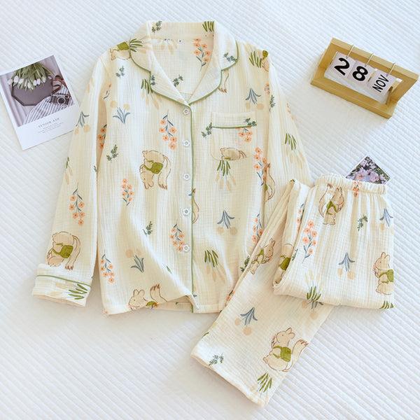 Anna Kaci Floral And Squirrel Print Pajama Coordinates
