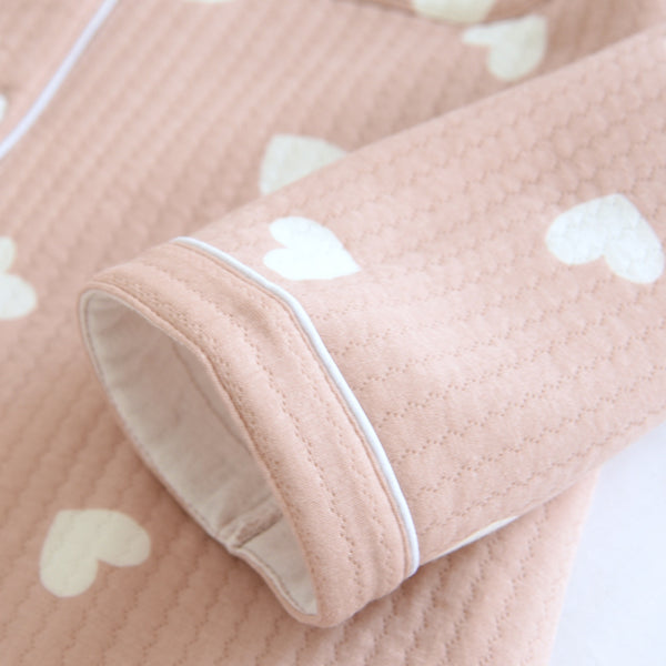 Anna Kaci Heart Pattern Textured Pajama Coordinates