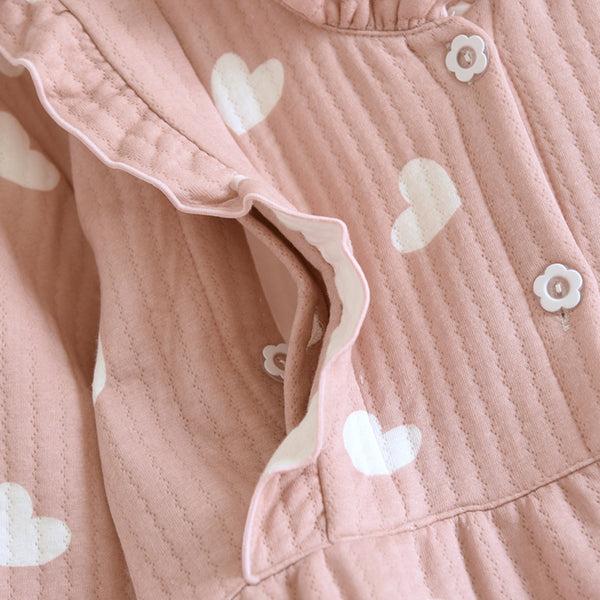 Anna Kaci Heart Print Blouse And Pajama Coordinates