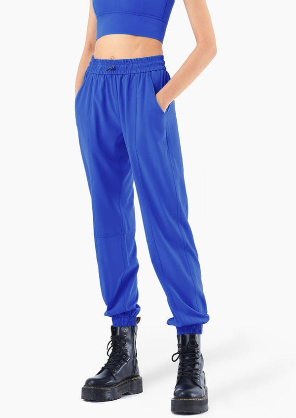 anna kaci High Rise Contouring Seam Drawstring Ruched Joggers