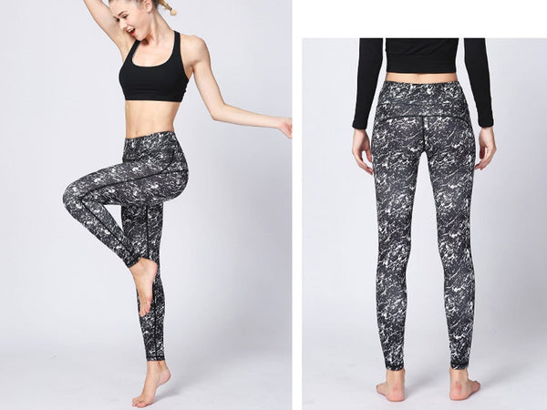Anna Kaci High Waist Printed Yoga Pants Full-Length Workout Fitness Leggings