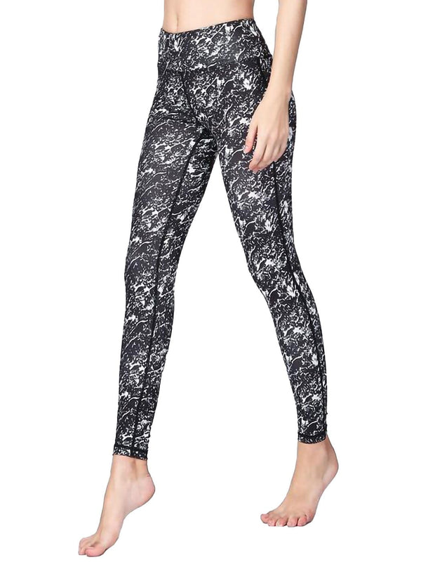 anna kaci High Waist Printed Yoga Pants Full-Length Workout Fitness Leggings