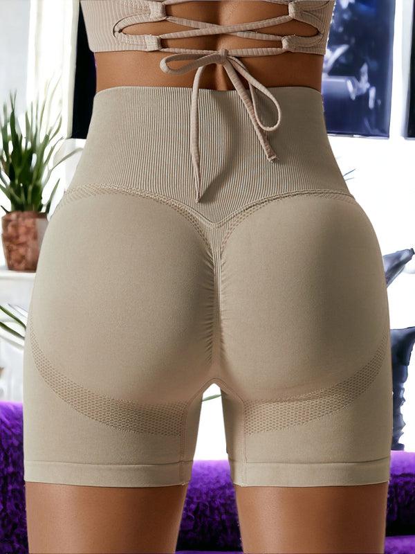 Anna Kaci Hip-Raising High-Waisted Tight Running Sports Shorts