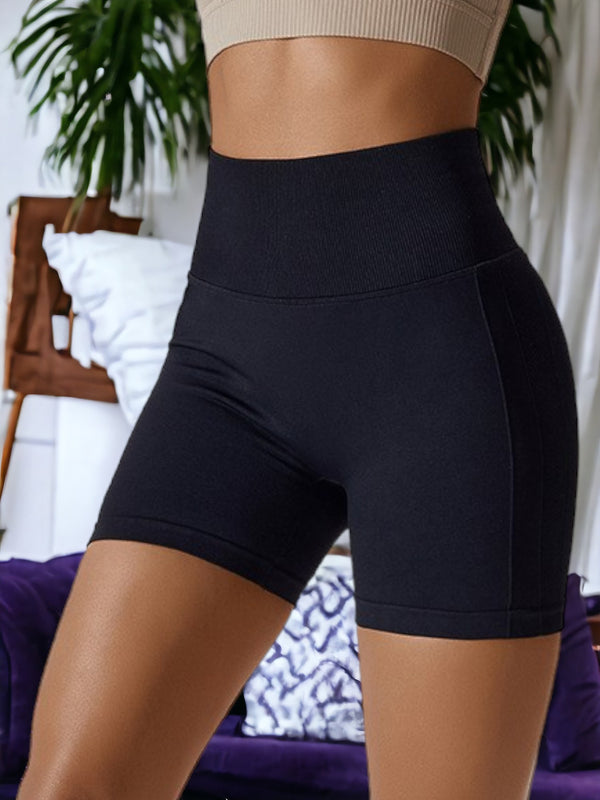 Anna Kaci Hip-Raising High-Waisted Tight Running Sports Shorts