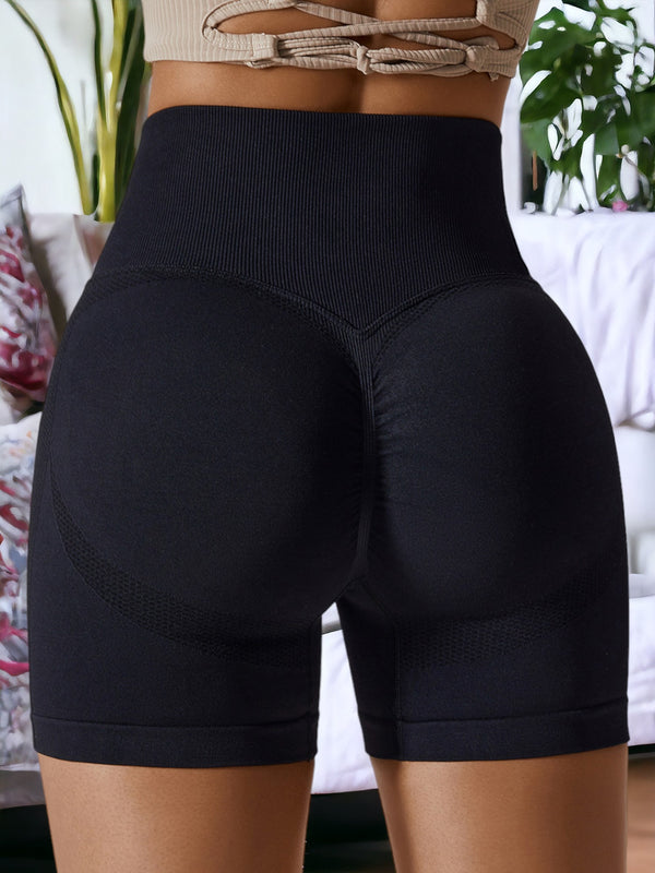 Anna Kaci Hip-Raising High-Waisted Tight Running Sports Shorts