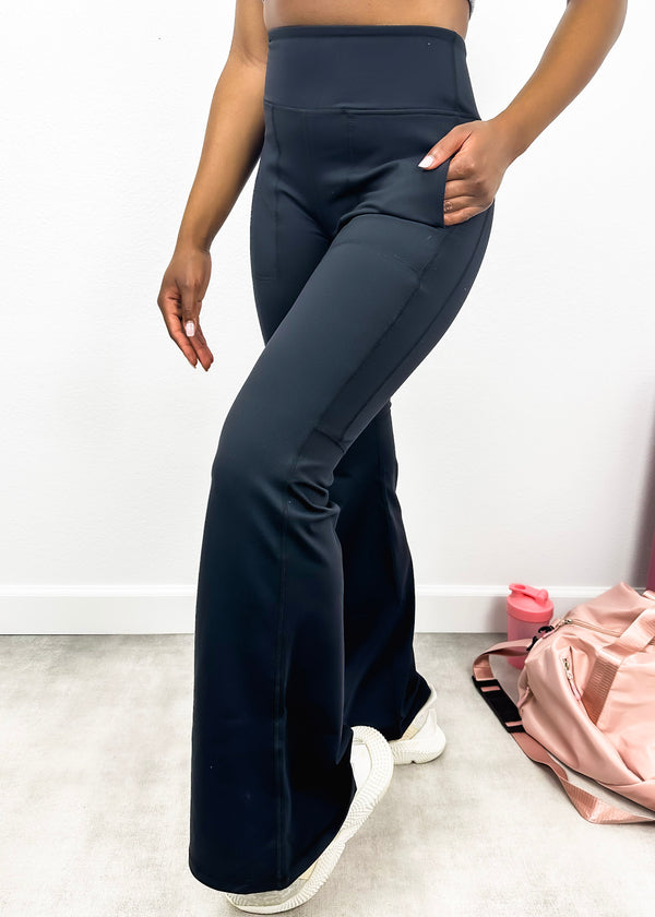 anna kaci Hip Sculpting High Rise Flared Yoga Pants with Pockets