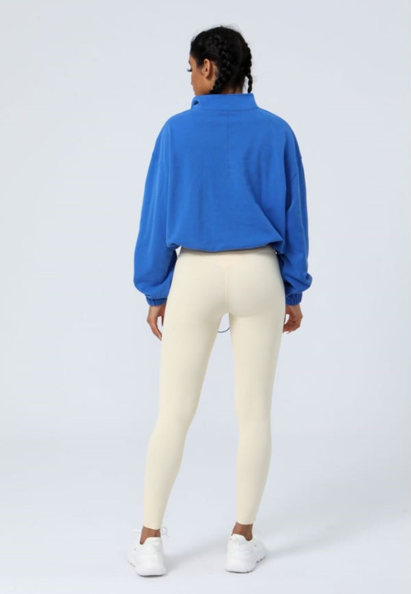 Anna Kaci Loose Long Sleeve Casual Zipper Jacket Sport Sweatshirt