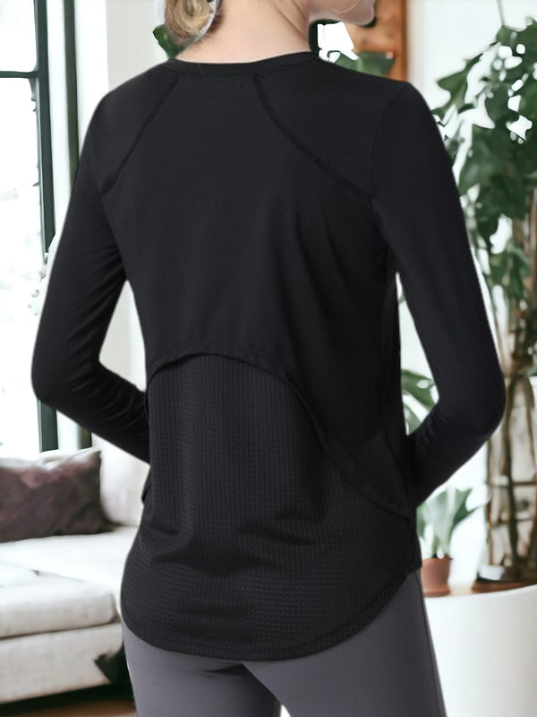 Anna Kaci Loose Slim And Breathable Round Neck Long Sleeved Yoga Sweatshirt