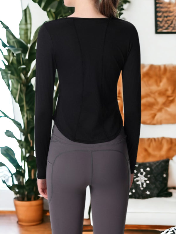 Anna Kaci Loose Slim And Quick Drying Long Sleeved Yoga Sweatshirt