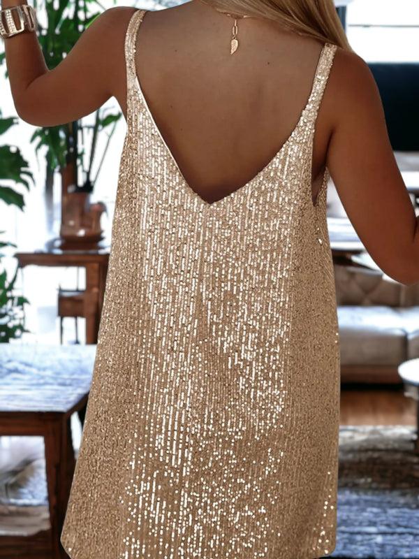 Anna Kaci Lust Style Suspender Skirt Sequined Dress