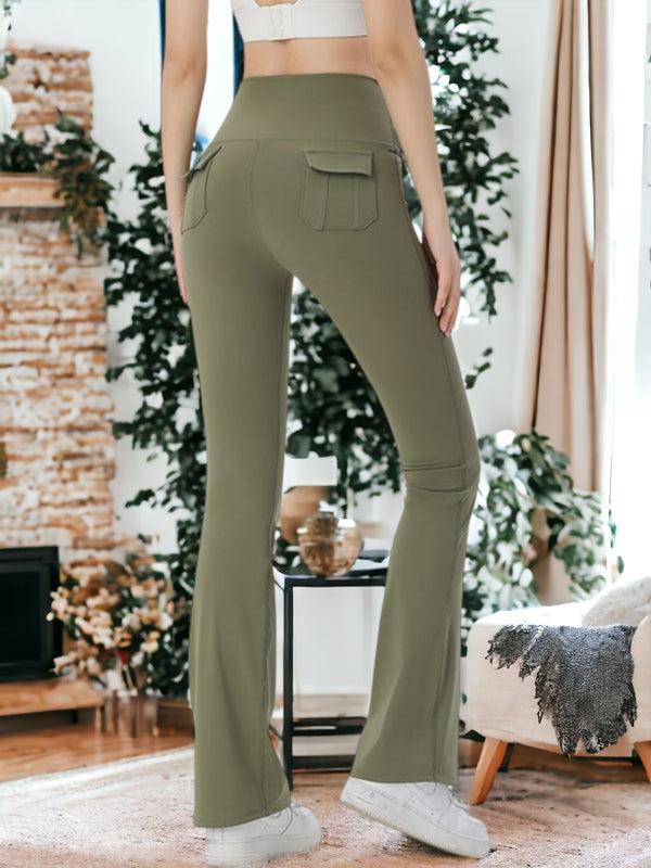 Anna Kaci Micro-Flared Training Pocketed Fitness Pants