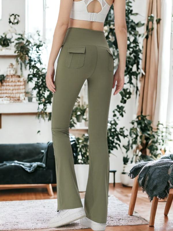 anna kaci Micro-Flared Training Pocketed Fitness Pants