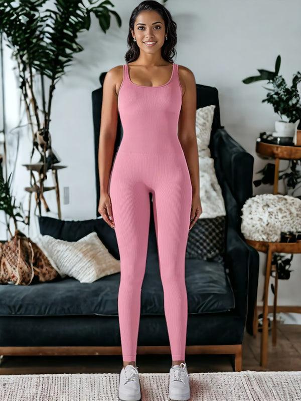 anna kaci One-Piece Tight Collar Yoga Sports Jumpsuit