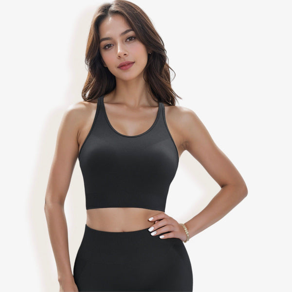 anna kaci Racerback Sports Bra with Breathable Stretch Fabric