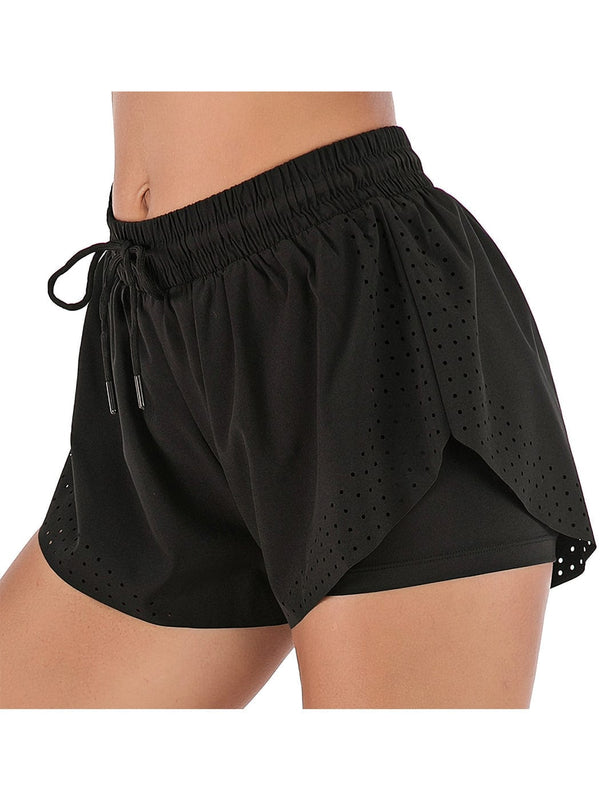 anna kaci Running Shorts Double Layer Fitness Workout Athletic Shorts
