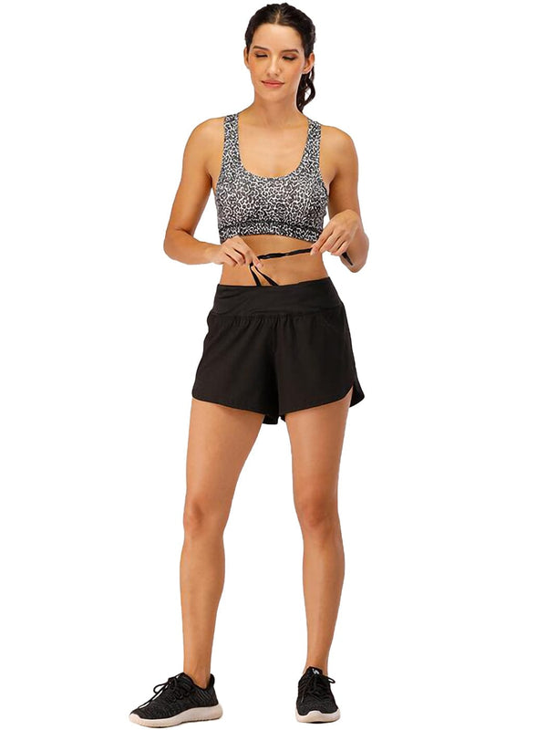 Anna Kaci Running Shorts Drawstring Yoga Gym Athletic Shorts With Pockets