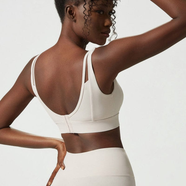 anna kaci Scoop Low Open Back Double Strap Fitness Sports Bra