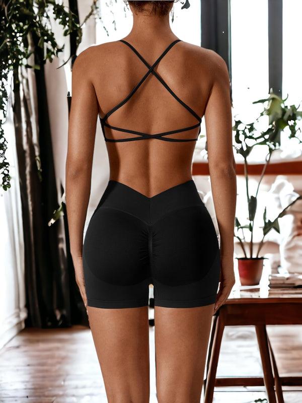 Anna Kaci Seamless Quick Drying Tight Fitting Sports Two- Piece Suit
