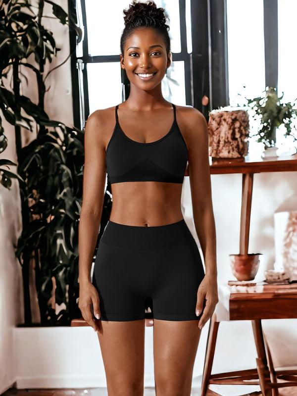 anna kaci Seamless Quick Drying Tight Fitting Sports Two- Piece Suit