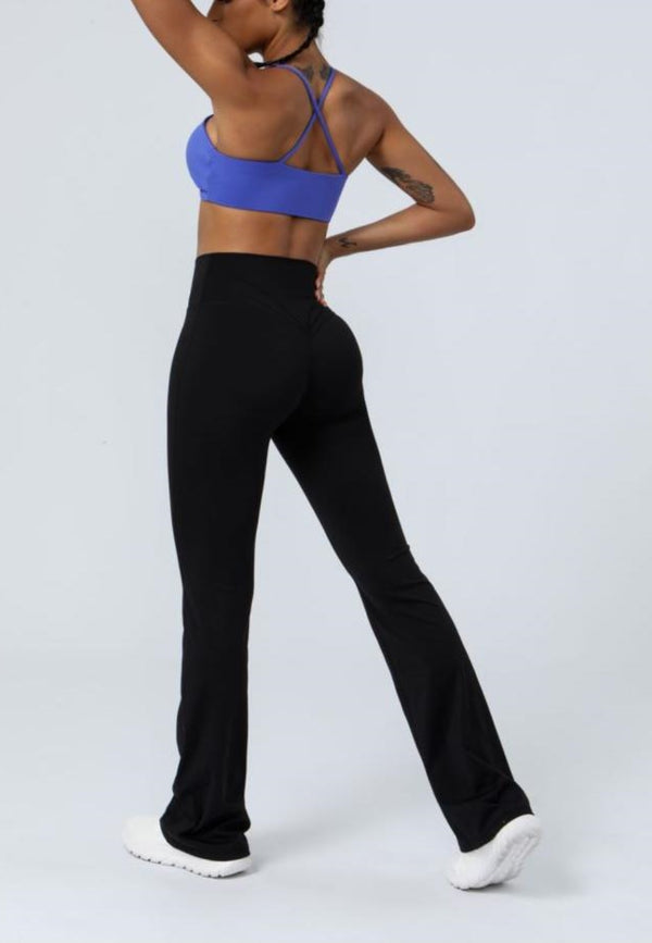 Anna Kaci Skinny High Waisted Casual Flared Pants Fitness Sports Pants