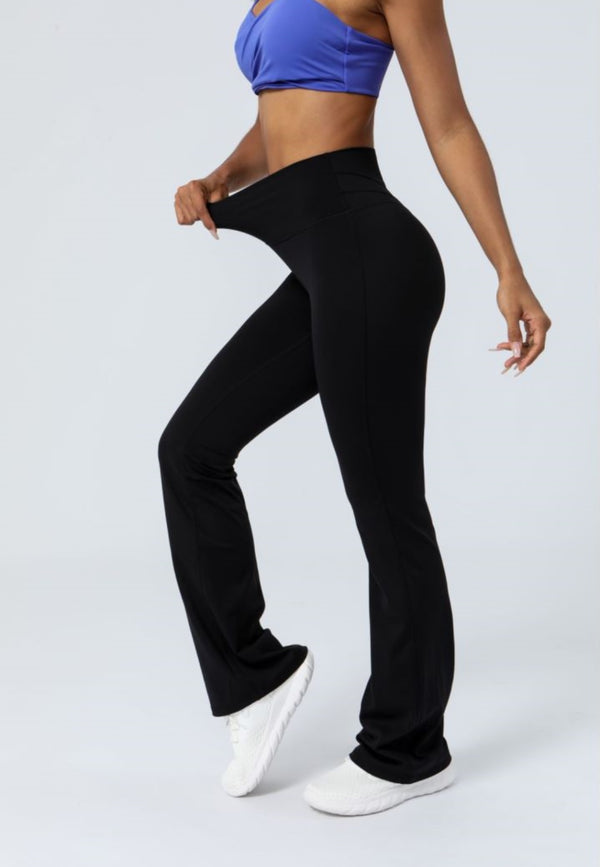 Anna Kaci Skinny High Waisted Casual Flared Pants Fitness Sports Pants