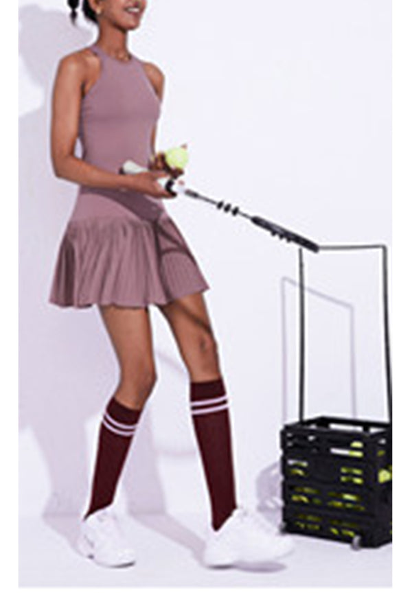 Anna Kaci Sleeveless Racerback Ruffled Mini Exercise Dress