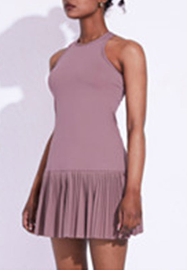 Anna Kaci Sleeveless Racerback Ruffled Mini Exercise Dress