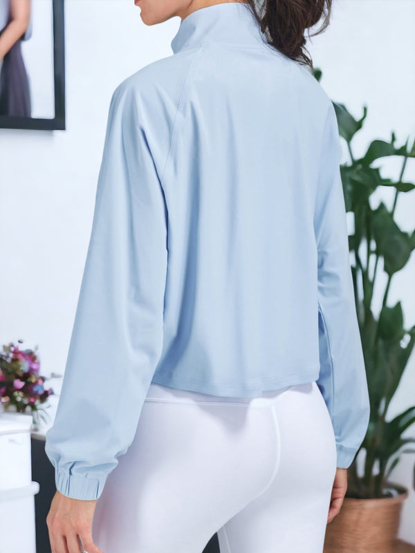 Anna Kaci Sun Protection Long Sleeved Zippered Front Sports Jacket