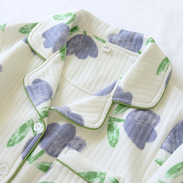 Anna Kaci Tulip Pattern Textured Pajama Coordinates