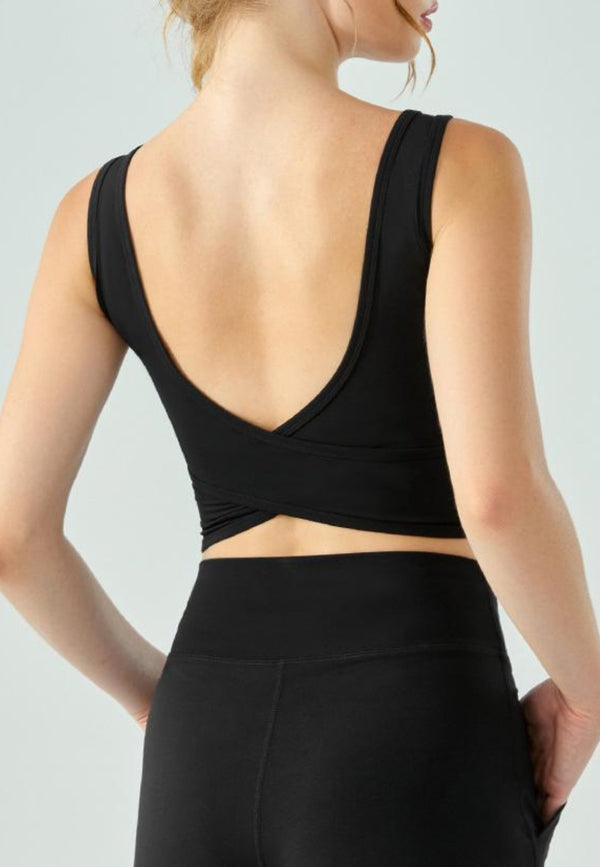 Anna Kaci Women Cross Back Sports Bra Tight Fit Quick Drying Tank Tops