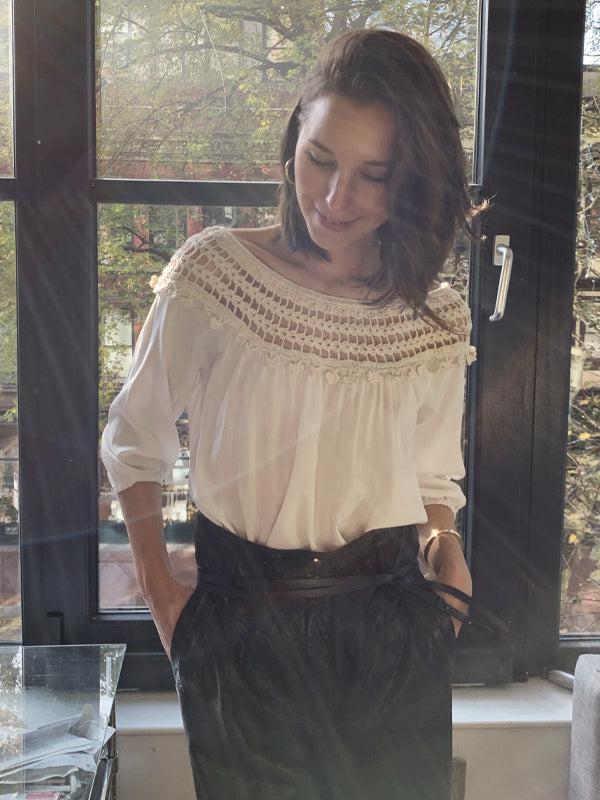 Anna Kosturova Cairo Off-Shoulder Top