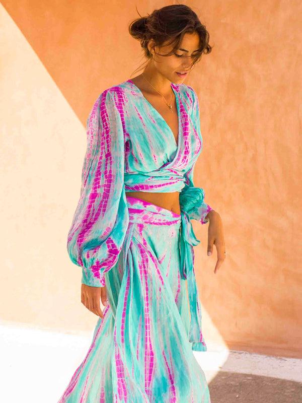 Anna Kosturova Cara Silk Wrap Maxi Skirt