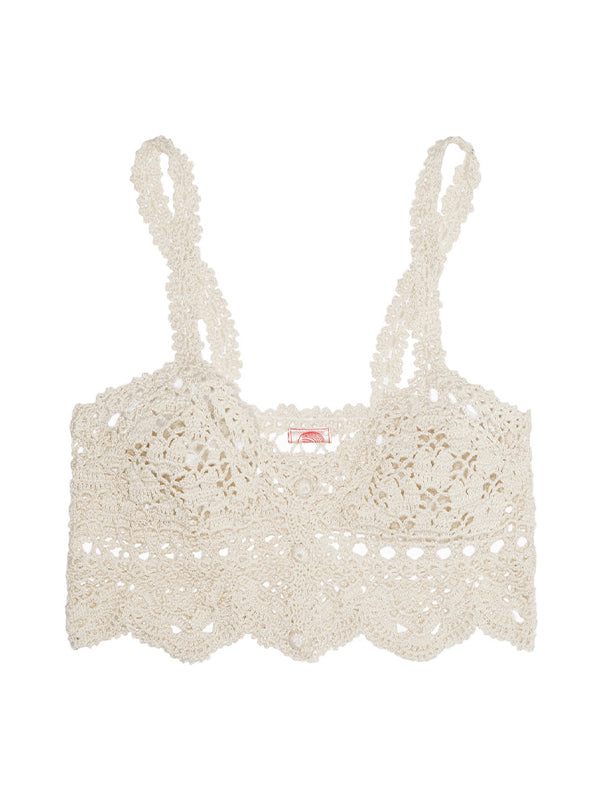 Anna Kosturova Crochet Antoinette Crop Top
