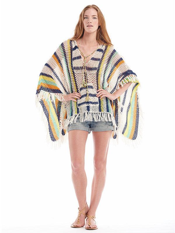 Anna Kosturova Crochet Baja Poncho Hoodie
