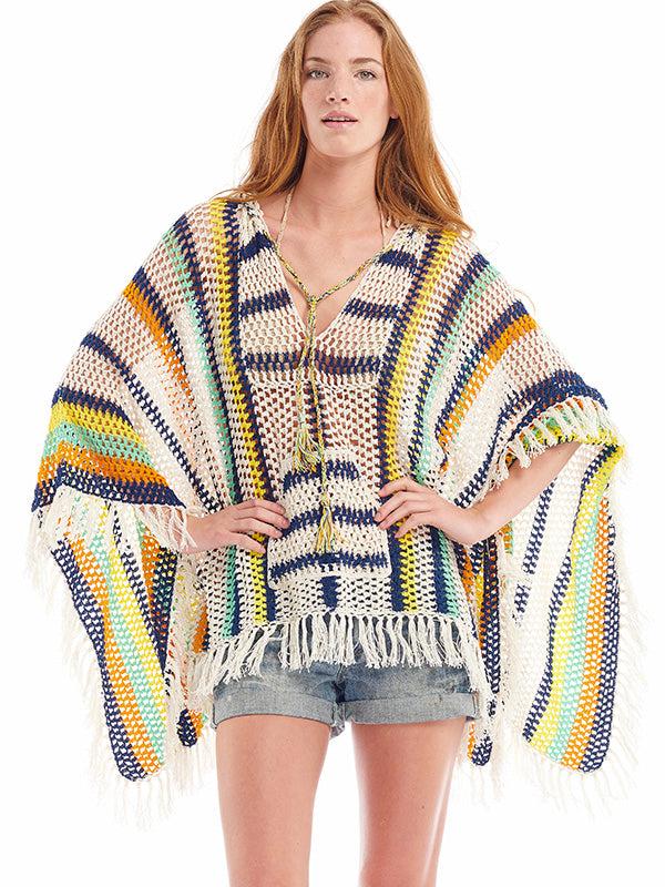 anna kosturova Crochet Baja Poncho Hoodie