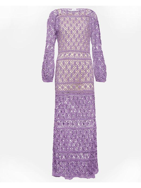 Anna Kosturova Crochet Bianca Boatneck Dress