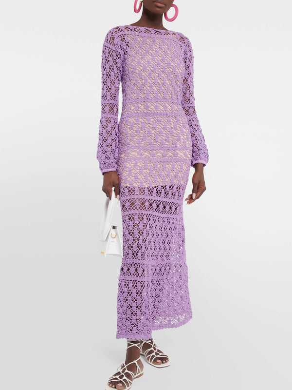 anna kosturova Crochet Bianca Boatneck Dress