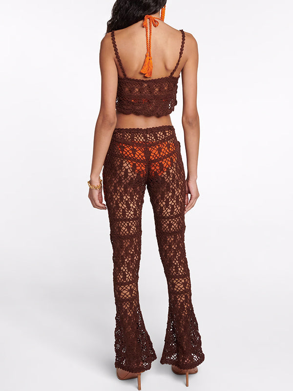 Anna Kosturova Crochet Bianca Crop Top