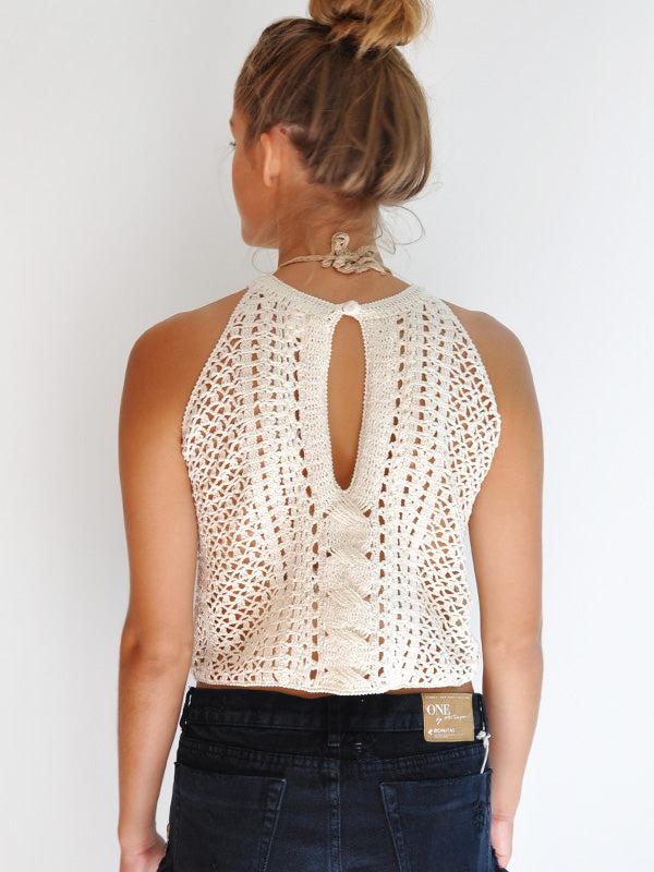 Anna Kosturova Crochet Cable Stitch Halter Top
