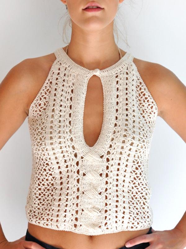 Anna Kosturova Crochet Cable Stitch Halter Top